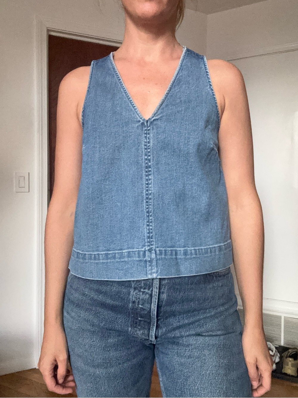 Banana Republic Denim Cross Back Tank - Small
